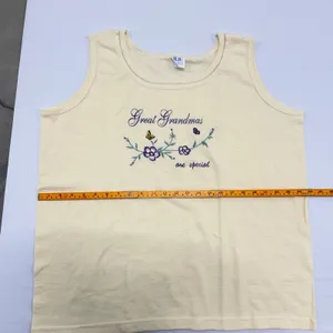 Wons Wear Great Grandmas Are Special Tank Top XL Yellow Waffle Knit Embroidered thumbnail 5
