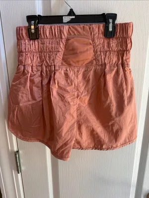 FP Movement by Free People Coral Pink Smocked Waist Athletic Shorts thumbnail 2