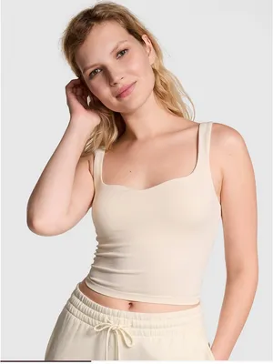 PINK - Victoria's Secret Seamless cream tank thumbnail 1