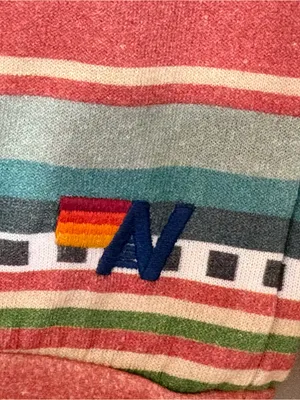 Aviator Nation Tulum Bolt Stitch Serape Sweatshirt Medium Pink Western Pullover thumbnail 6