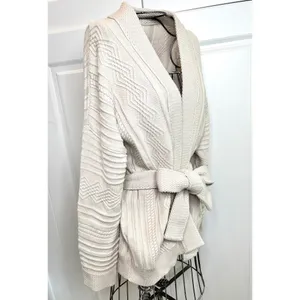 Pink Lily It Was All A Dream Chunky Beige Belted Cardigan NWOT thumbnail 10