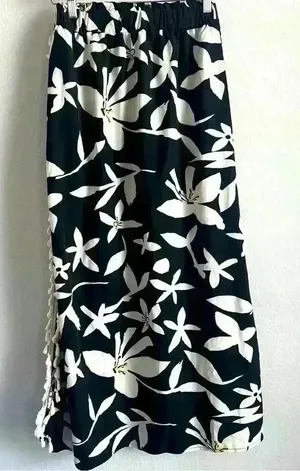 Luukse Tropical Hawaiian Maxi Open Side Tassels Skirt Size‎ Large thumbnail 1