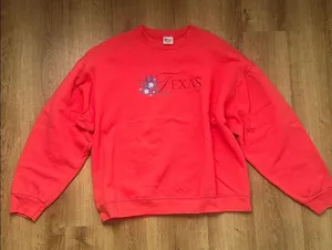 Vintage‎ Pink Embroidered Texas Crew Neck Sweatshirt thumbnail 1