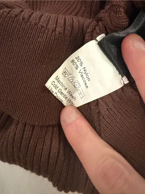 Amazon Ribbed Long Sleeve Polo sweater Dress in Brown thumbnail 2