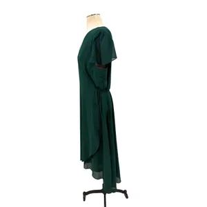 Baltic Born Bristol Midi Wrap Dress Emerald Green Flutter Sleeve NWT Size 2X thumbnail 5