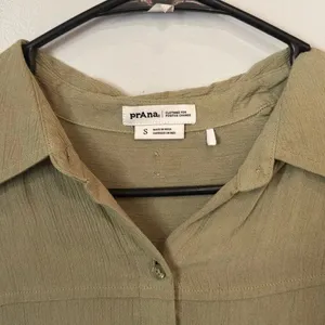 prAna Fernie Shirt Dress Women’s Small Sage Green Button Front Tunic Cover-Up #1 thumbnail 6
