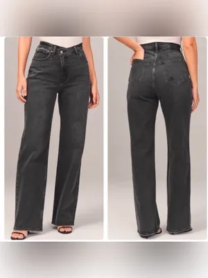 Abercrombie & Fitch 90s Relaxed Criss Cross Jeans Black Size 29 8 High Rise thumbnail 2