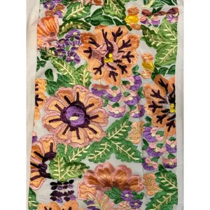 Anthropologie Tiny Marin Floral Embroidered Tank Top M Ruffle Strap Cotton thumbnail 6