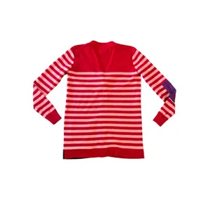 Cabi Catch All Cardigan Red Pink Striped Button Front Sweater XS thumbnail 2