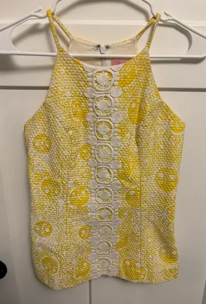 Lilly Pulitzer Yellow and White Top thumbnail 1