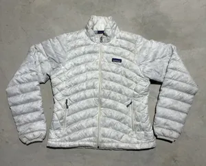 Patagonia Down Sweater Jacket Women's SZ Small L Quilted Puffer Full Zip Stained thumbnail 1