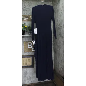 Betsy & Adam Womens Cowled Neck Long Sleeve Jersey Knit V-Neck Dress Navy Blue 6 thumbnail 2