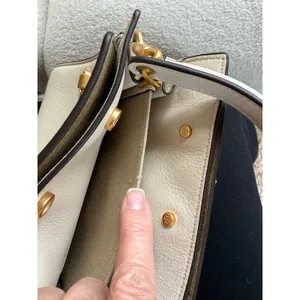 Tory Burch Petite Lee Radziwill Double Suede Leather Crossbody Bag Cream Women thumbnail 7