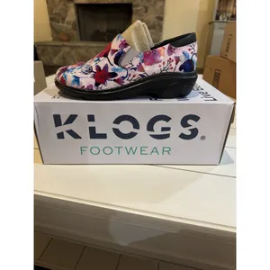Woman's Clogs Klogs Footwear Ascent Happy Flowers Patent Size 7 thumbnail 2