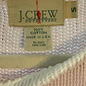 J. Crew Cream & Pink Crew Neck Sweater Sz S Vintage‎ thumbnail 7