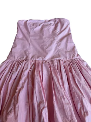 Abercrombie & Fitch Pink Bubble Hem Mini Dress Strapless Barbie Size Large NWT thumbnail 5