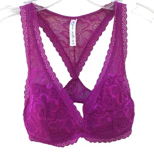 Urban Outfitters out from under Womens size medium bright pink lace bralette thumbnail 1