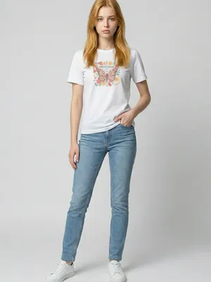 Women’s Premium Quality Short Sleeve White “Embrace Change” T Shirt Size XL thumbnail 2