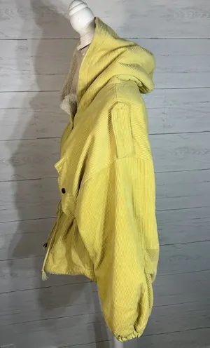 Molly Green yellow hooded sherpa corduroy jacket size Small thumbnail 3