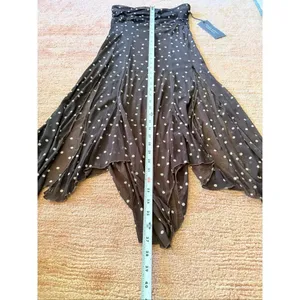 NWT Sans Souci Polka Dot Sheer Strapless Handkerchief Tube Dress Top Size M Y2K thumbnail 9