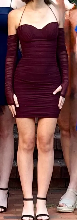 wine red Windsor hoco dress thumbnail 1