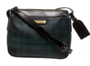 POLO RALPH‎ LAUREN Plaid Shoulder Bag Crossbody Vintage with Luggage Tag thumbnail 1