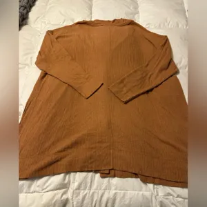 Intimately Free People Women's Rust Cardigan Ribbed Sweater - Size L thumbnail 6