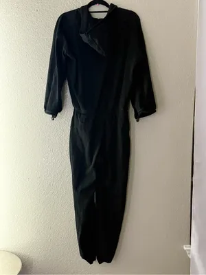 NAMA Enlighten Onesie Black Hooded Wrap Jogger Jumpsuit Athleisure M thumbnail 11