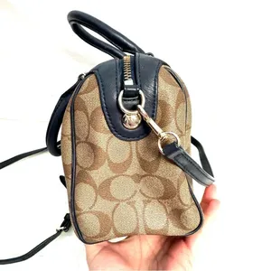 Coach Blue Varsity Stripe Mini Bennet Satchel Bag Purse Crossbody thumbnail 3