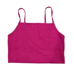 Fabletics Pink Ribbed‎ Seamless Cropped Cami Tank Top Y2K Stretch Bralette Small thumbnail 1