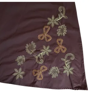 Vintage 90s Y2K Whimsigoth Brown Embroidered A-Line Maxi Skirt Cottagecore Sz 10 thumbnail 12