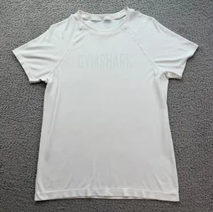 Gymshark White Performance T Shirt Womens S Athletic Gym Training Minimal Logo T thumbnail 1