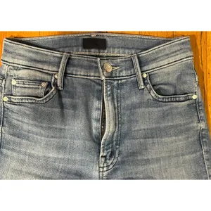 Mother Insider Crop Two Step Fray Jeans When Sparks Fly Blue Size 24 thumbnail 4