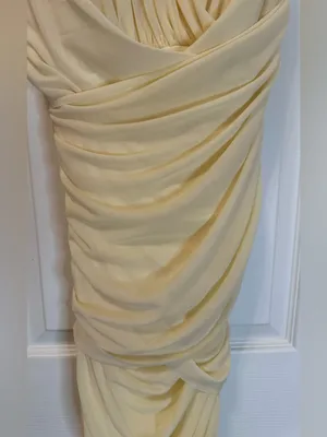 JLUXLABEL Ruched Buttery Cream Spaghetti Strapped Dress/Gown thumbnail 6