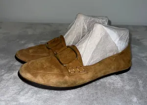 Women's FRAME Brown Suede Loafers Flats Size 39.5 thumbnail 1
