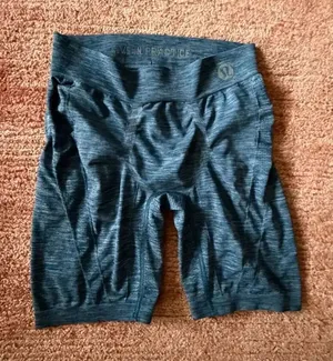 Lululemon Blue Heathered Seamless Bike Shorts Size S/P High Rise thumbnail 1