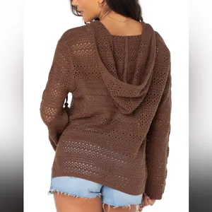 ROXY JR NEW Hippie Hoodie Relaxed Sweater Sz L thumbnail 2