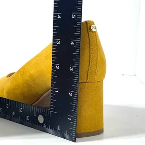 Jones New York Mustard Vegan Suede Chunky Metallic Heel Pumps Size 6 thumbnail 10