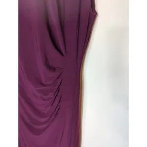 Lauren‎ Ralph Lauren Purple Ruched Jeweled Neck Midi Sheath Dress Size 12 thumbnail 4