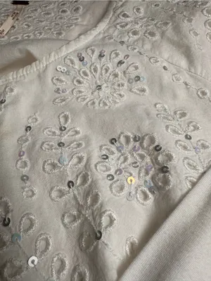 Free People White Eyelet Embroidered Peplum Tunic Blouse Size S Boho thumbnail 6
