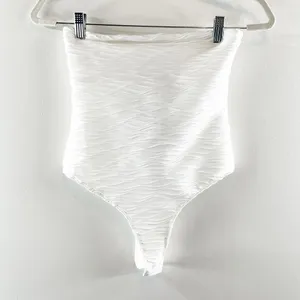 Princess Polly Makena Textured Strapless Tube Tank Bodysuit White 4 thumbnail 6
