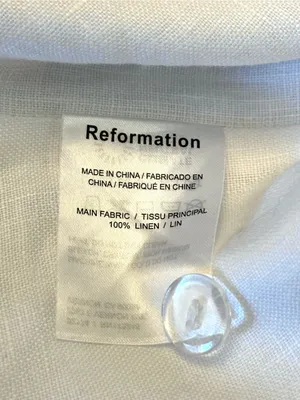 Reformation Linen White Crop Top White Size 8 thumbnail 4
