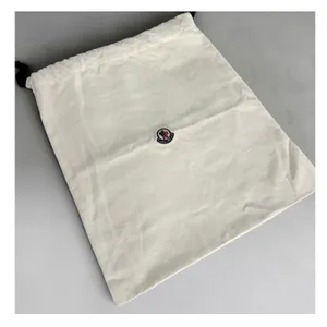 Moncler Canvas Drawstring Shoe Dust Bag Logo Patch Storage Accessory White Logo thumbnail 1