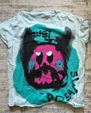 Urban Outfitters Graphic Tee in Teal, Pink, Black thumbnail 1