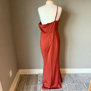 Showpo No One's Fault Rust One Shoulder Maxi Dress 14 NWT thumbnail 3