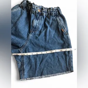 Zara Women's short Blue 100% Cotton with elastic waist Size 2 thumbnail 10