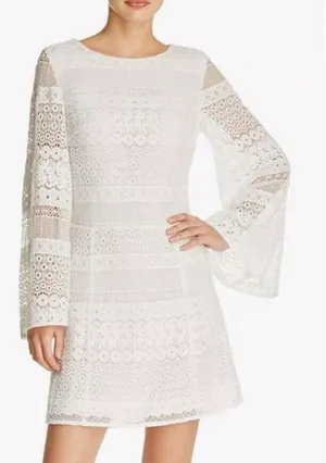 NWT Rebecca Minkoff White Lace 100% Cotton Grin Dress Sz‎ 2 Bridal Open Back thumbnail 1