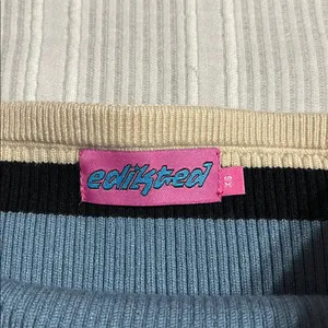 Edikted Ribbed Knit Tube Top in Blue and Black thumbnail 2
