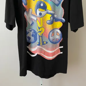 Market XL Black Short Sleeve T-Shirt Yin Yang Peace Earth Graphic Streetwear Tee thumbnail 3