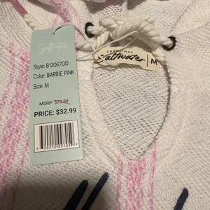 Saltwater Myrtle Beach Pink Stripe Hoodie Shorts Set Medium thumbnail 10